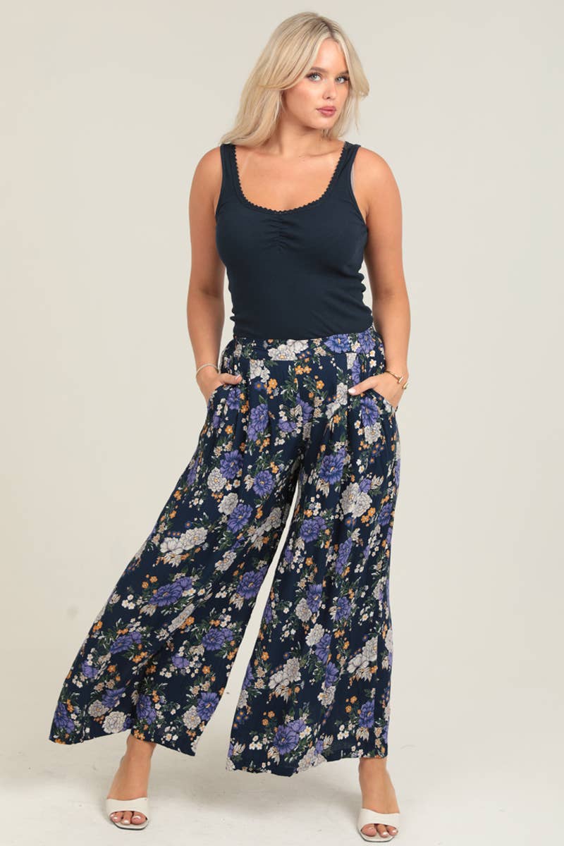 Printed Wide Leg Pants