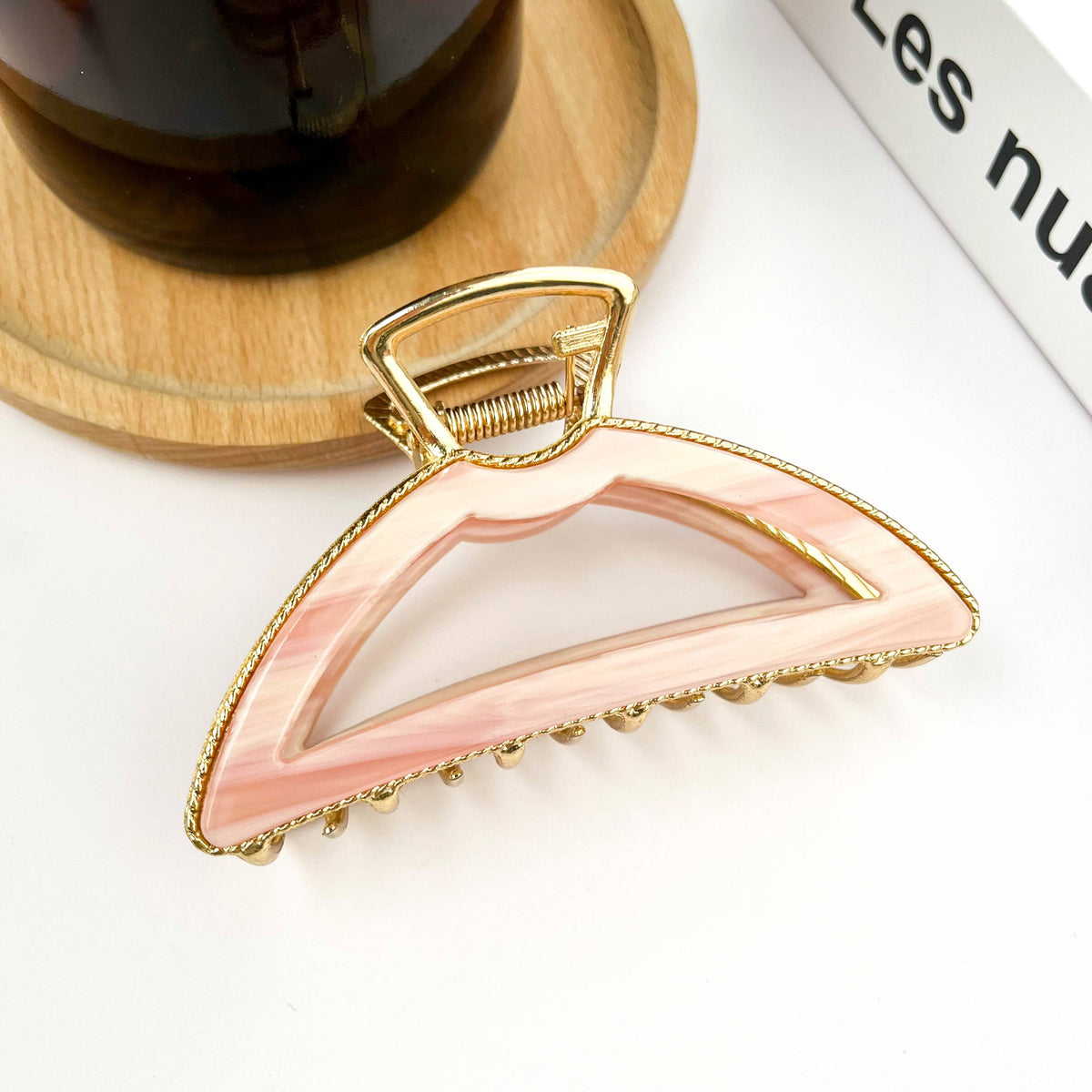 Acetate Metal Half Circle Hair Claw Clip