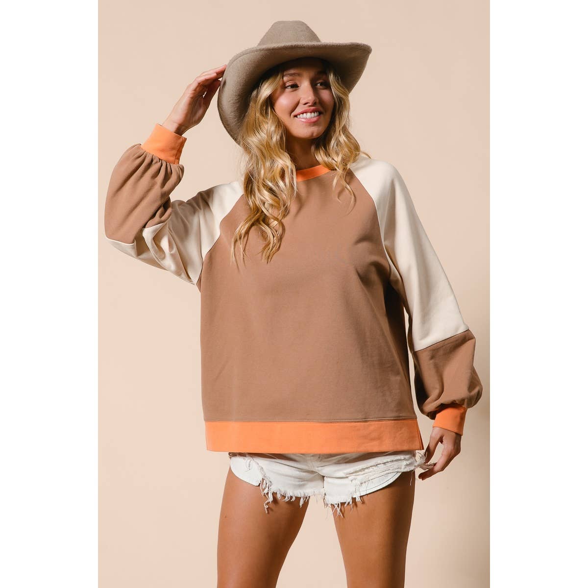 French Terry Color Block Top