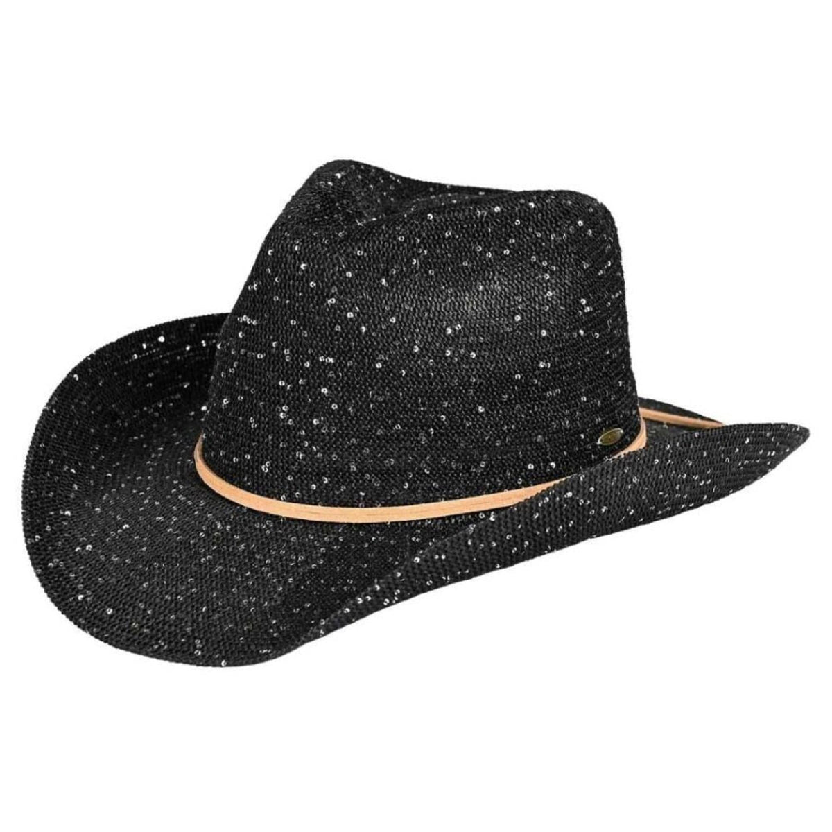 Sequin Cowboy Hat with Suede-Style Band