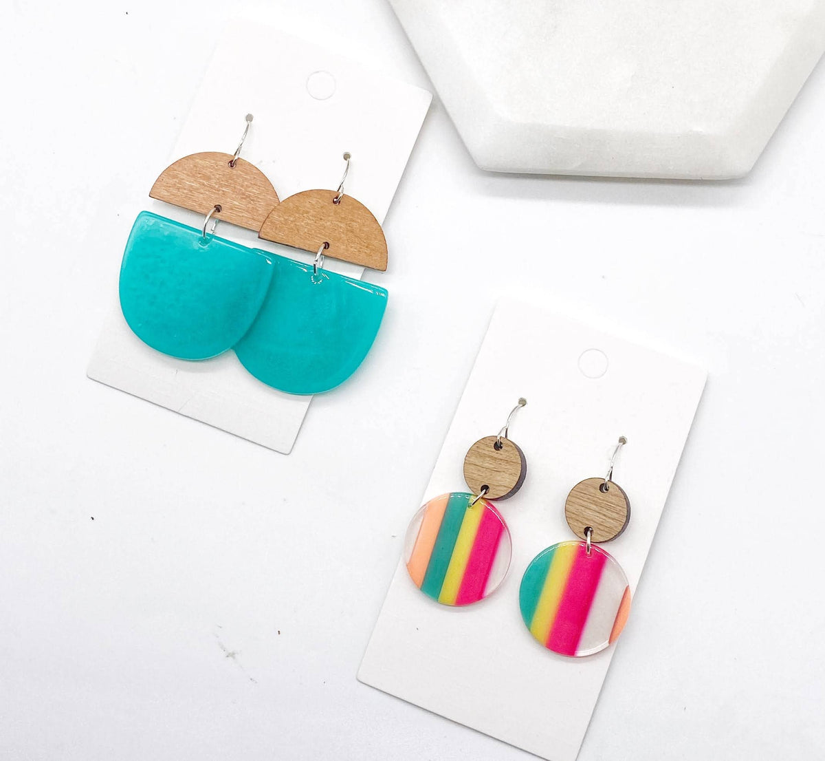 Aqua Wood and Acrylic Deco Drops