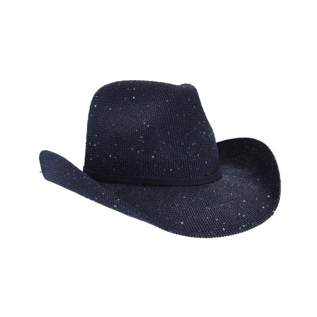 Sequin Cowboy Hat with Suede-Style Band