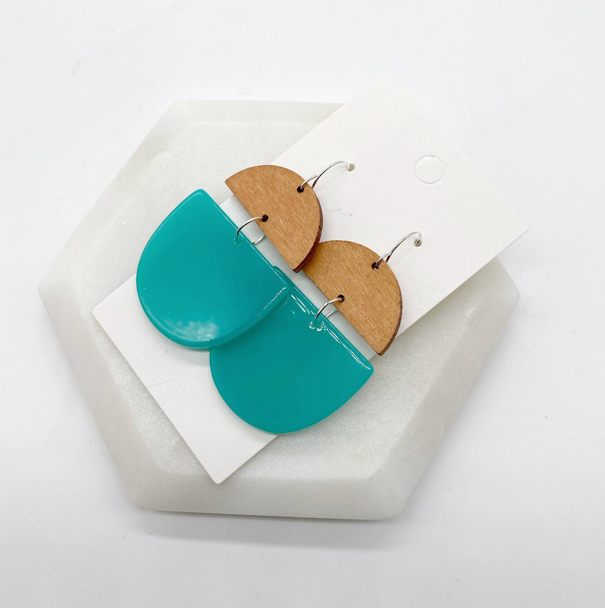 Aqua Wood and Acrylic Deco Drops
