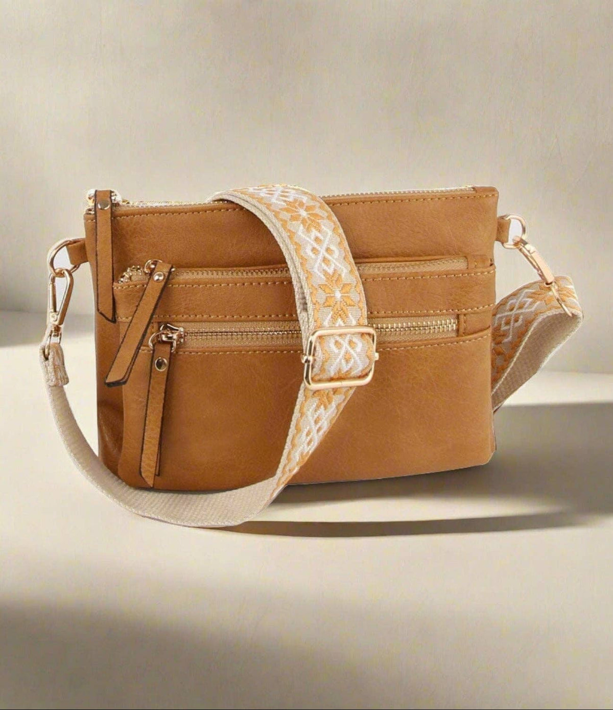 Melissa Multi Zip Pocket Crossbody With Guitar Strap