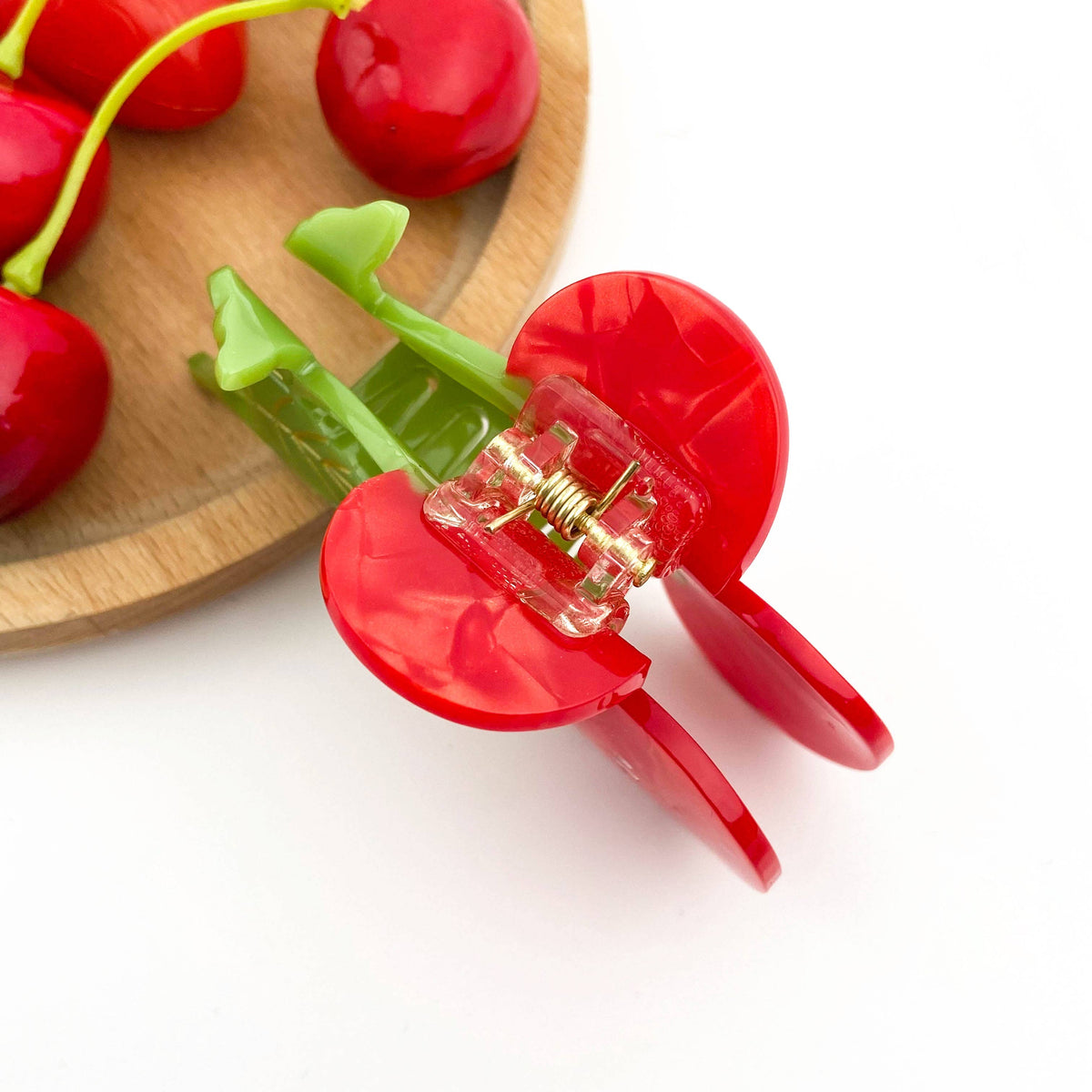 Sweet Red Cherry Claw Clip, Twin Cherries Hair Clip