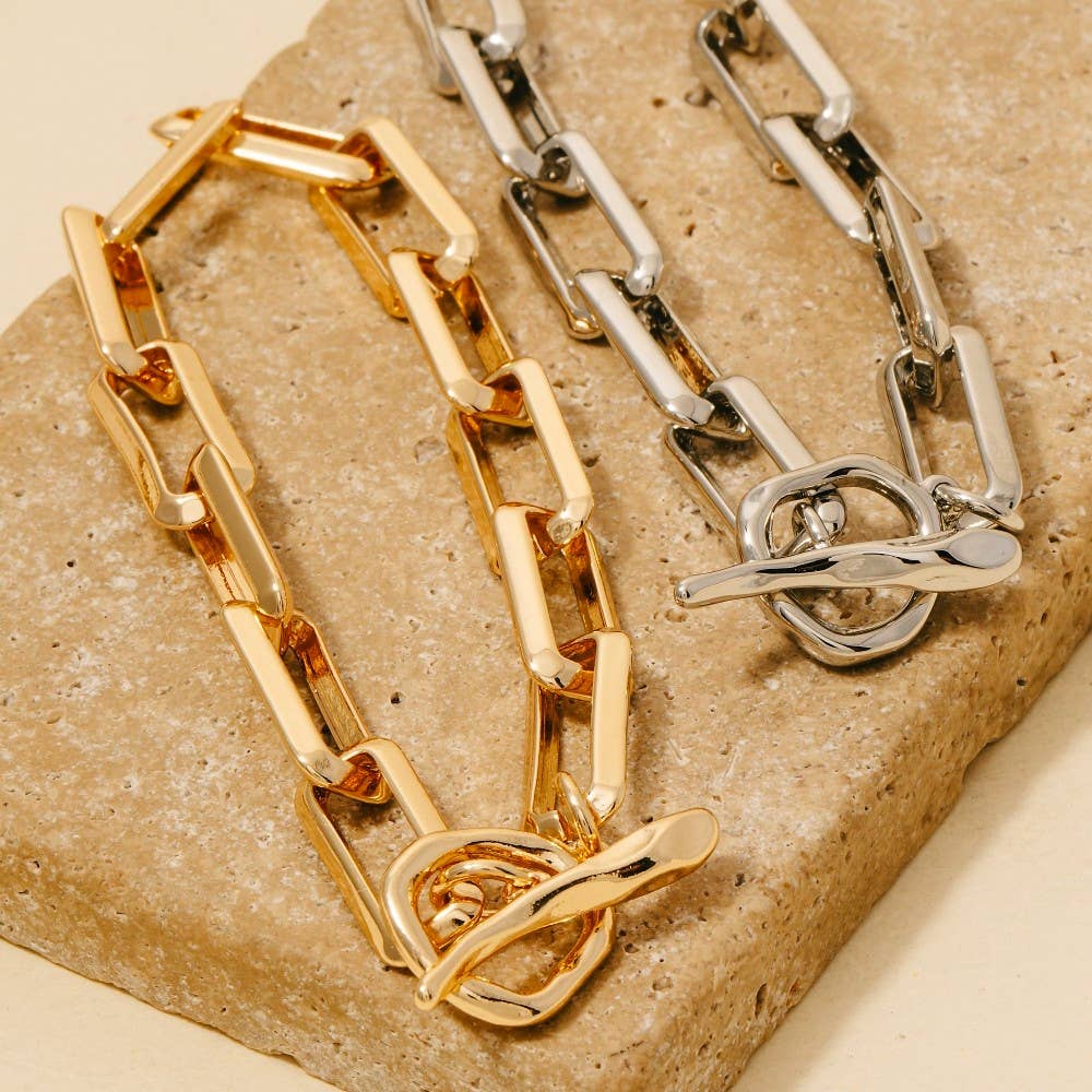 Rectangle Toggle Chain Bracelet
