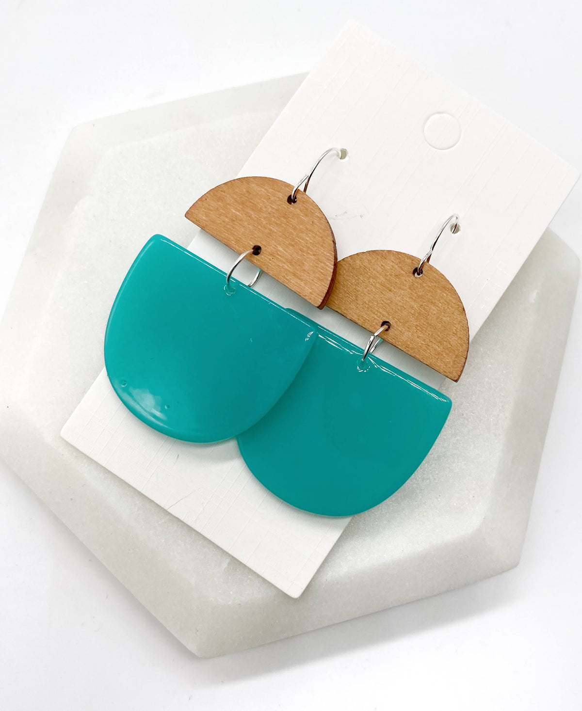 Aqua Wood and Acrylic Deco Drops