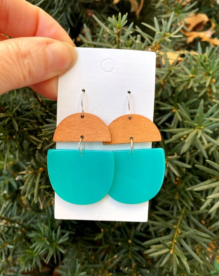 Aqua Wood and Acrylic Deco Drops