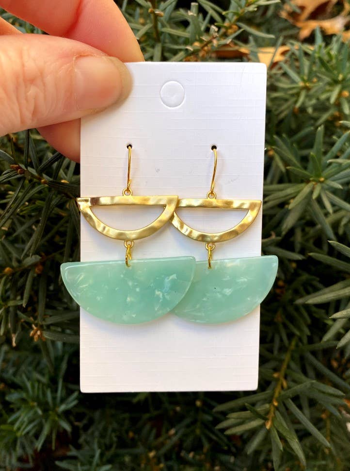 Mint Green Luna Earrings