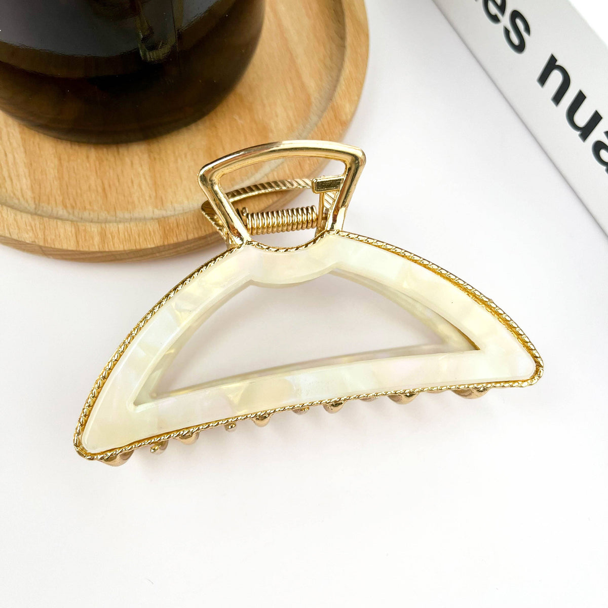 Acetate Metal Half Circle Hair Claw Clip