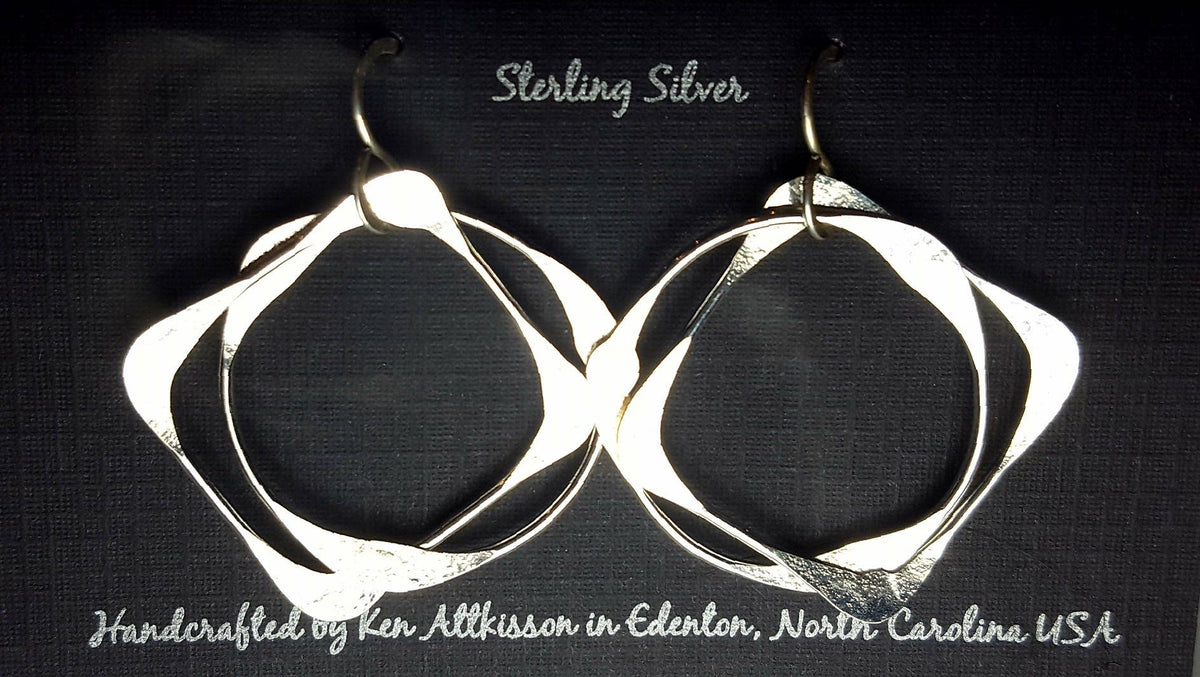 Sterling Silver Large Thick Square & Circles Together