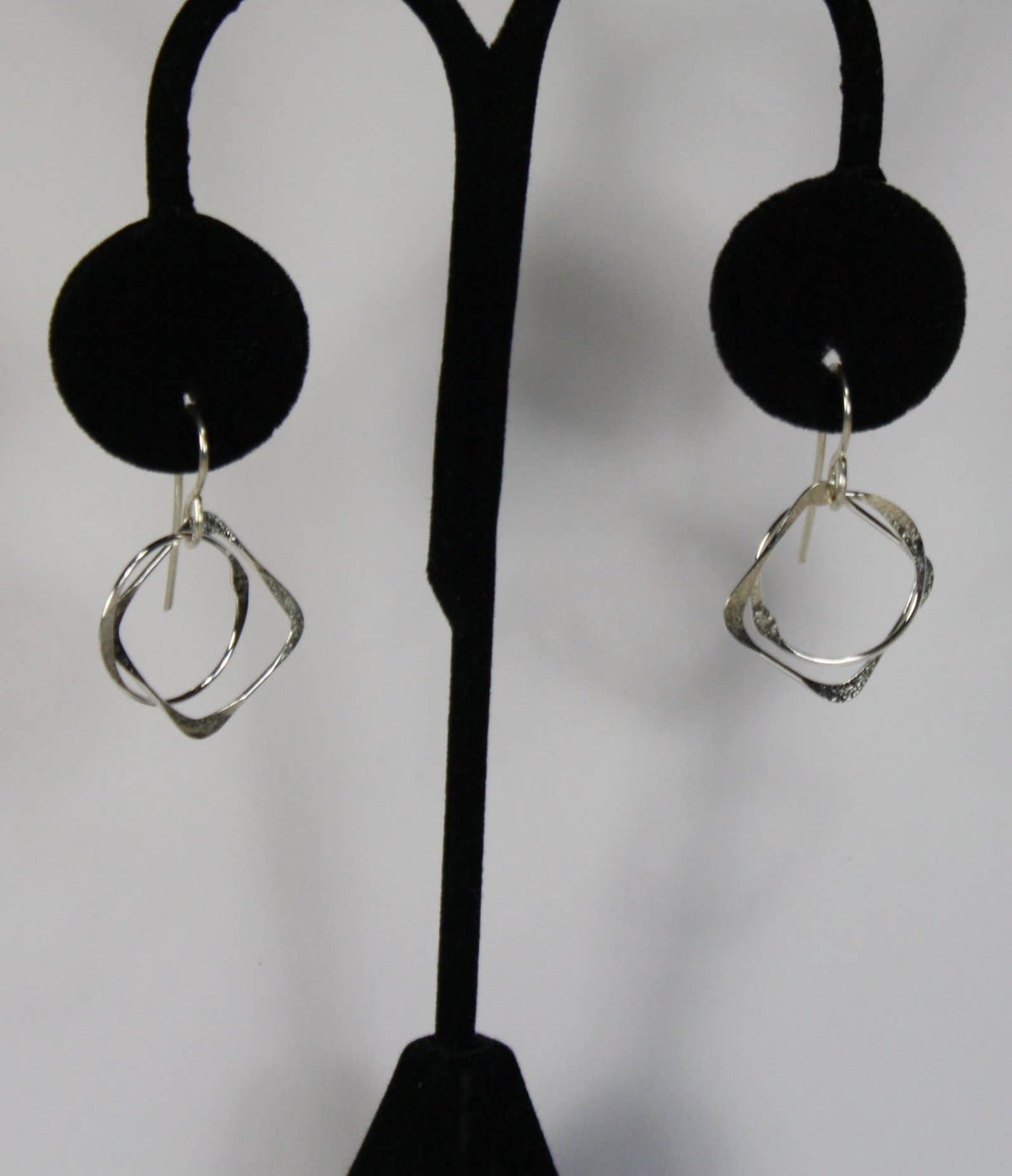 Sterling Silver Earrings Circle, Square