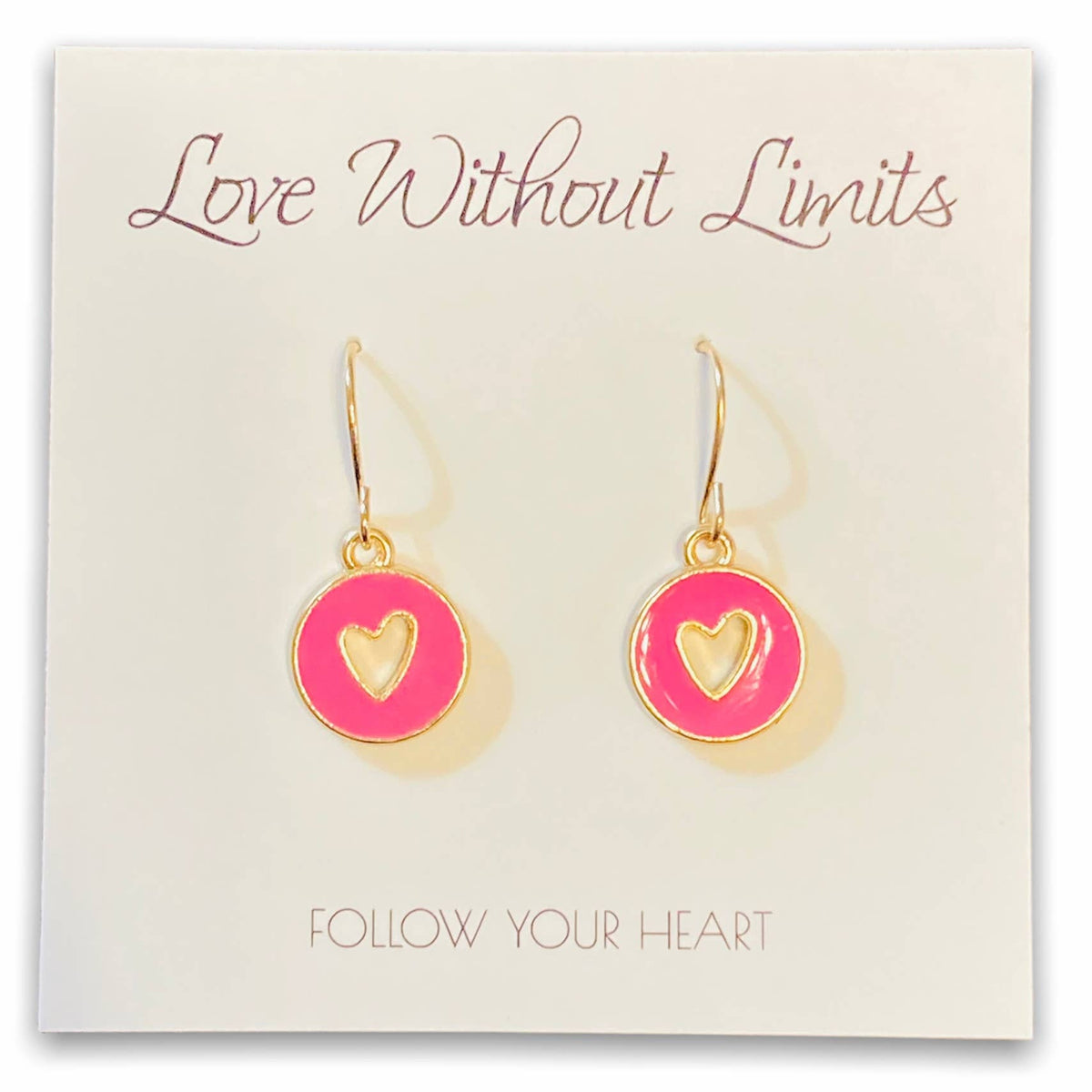 Love Without Limits Enamel Heart Dangle Earrings