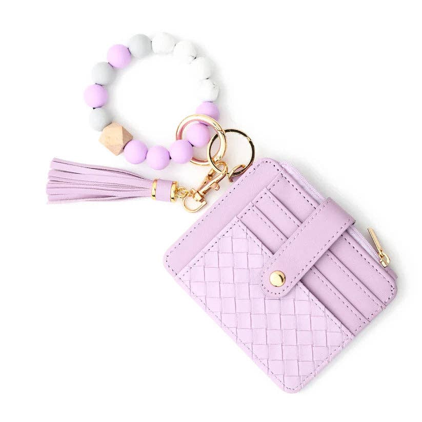Nina Quilted Beaded Keychain Bracelet Wallet