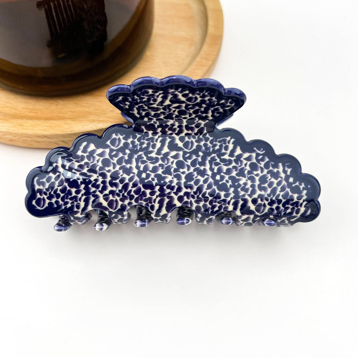 Wavy Edge Acetate Hair Claw Clip, Stylish Marble Design