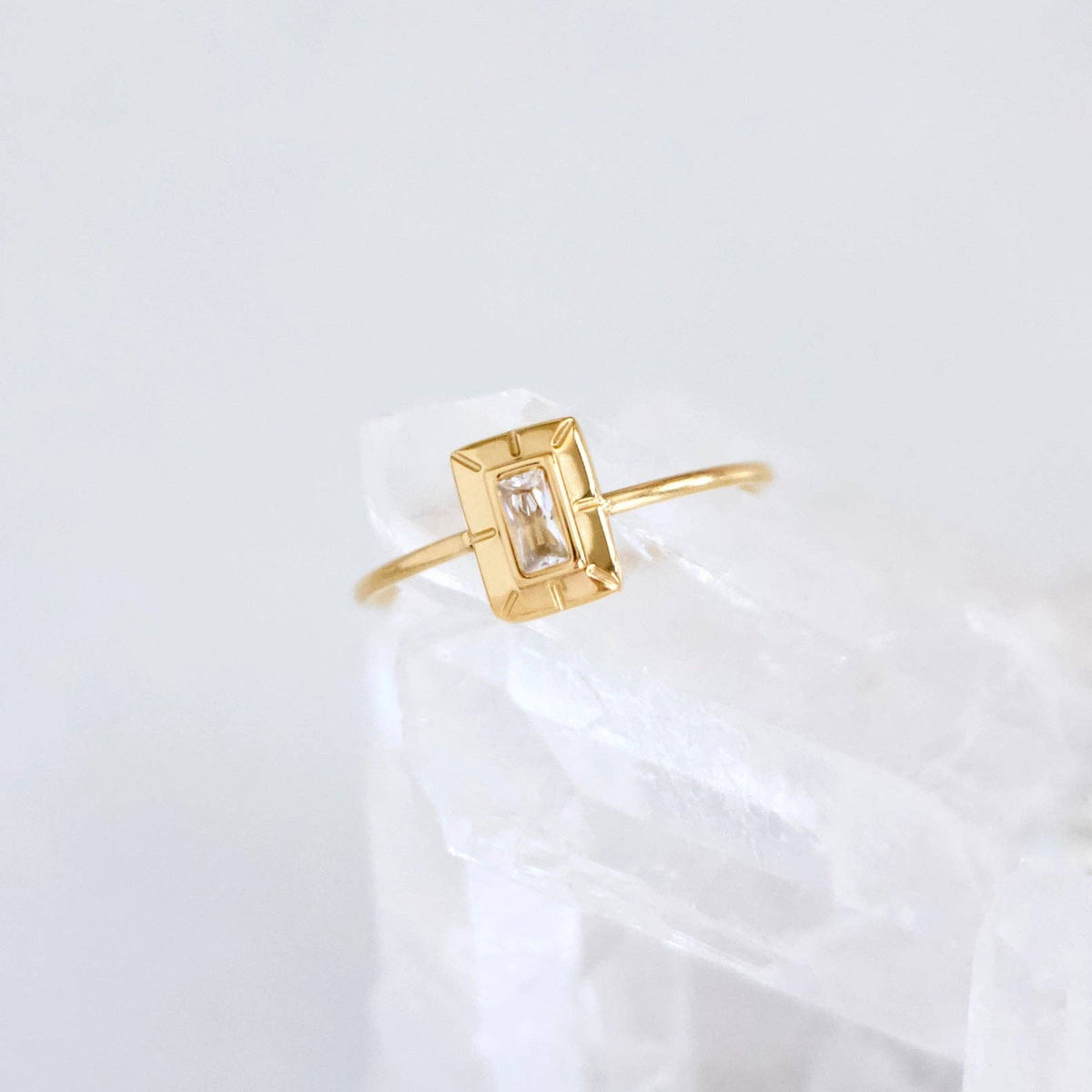 CZ Art Deco Ring