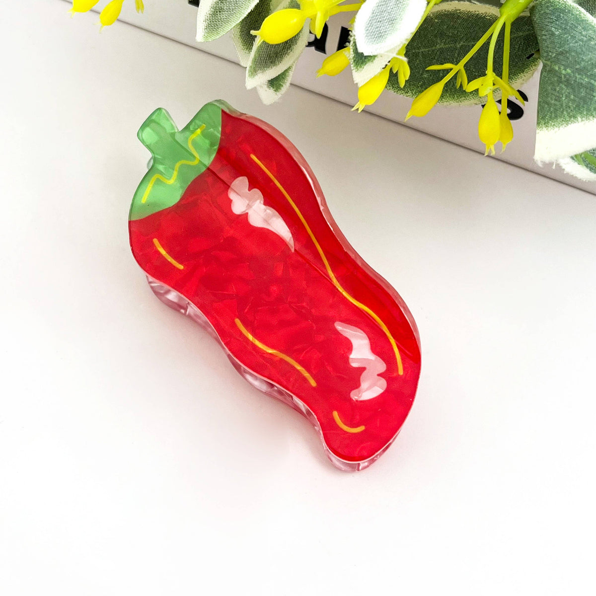 Red Chili Pepper Hair Claw Clip, Cute Vegetable Hair Clip