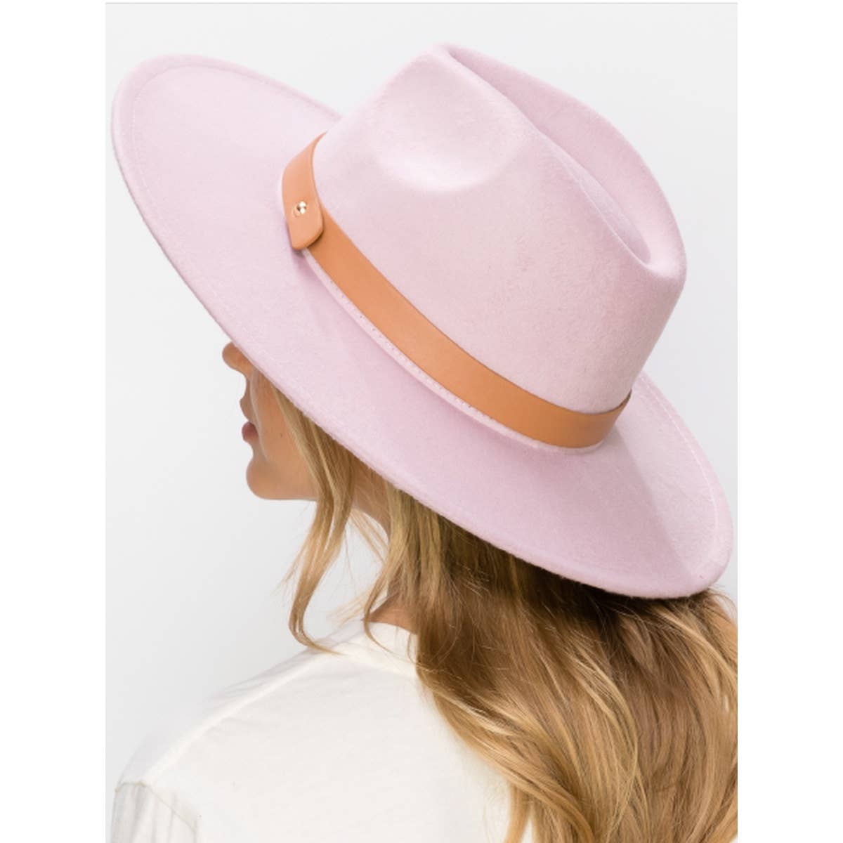 Structured Wide Brim Panama Hat in Vegan Felt