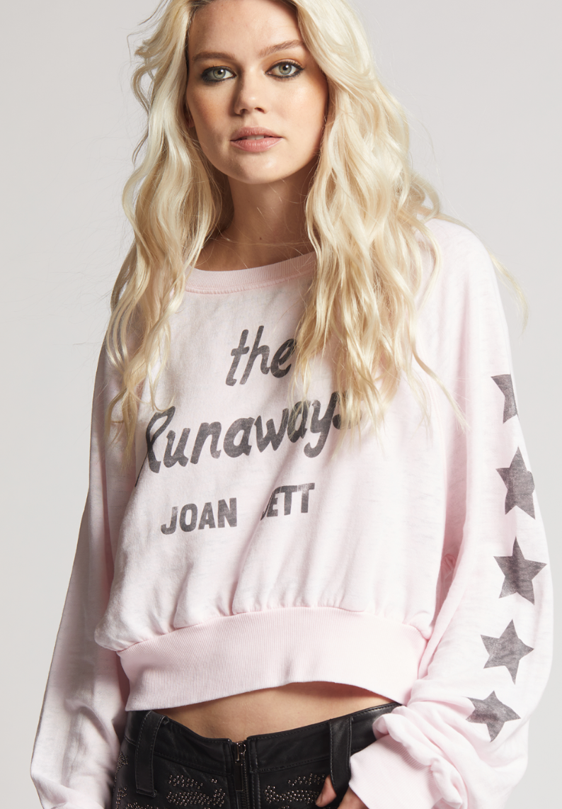 Joan Jett & The Runaways Long Sleeve Burnout Sweatshirt