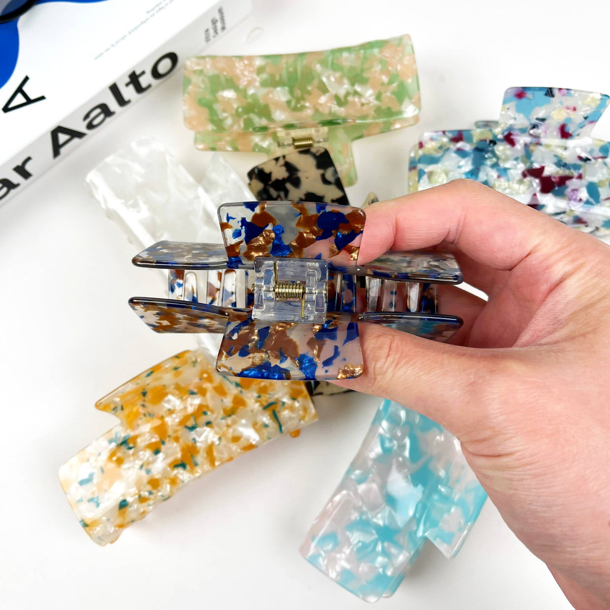 Acetate Colored Square Hair Clip Simple Claw Clips