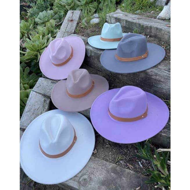 Structured Wide Brim Panama Hat in Vegan Felt