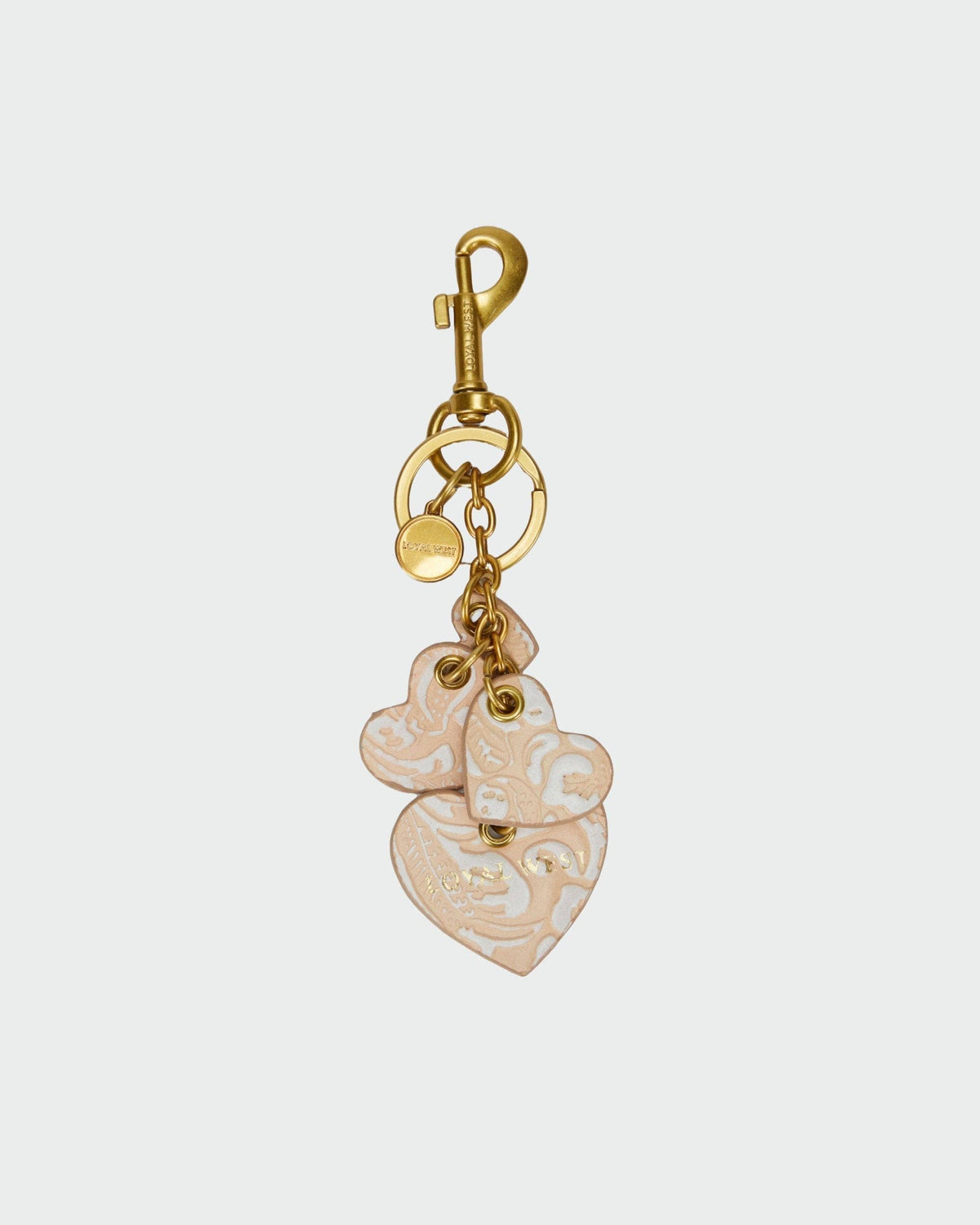 Loyal West Heart Shape Keychain In Hand Finished Embossed Leather -  Turquoise