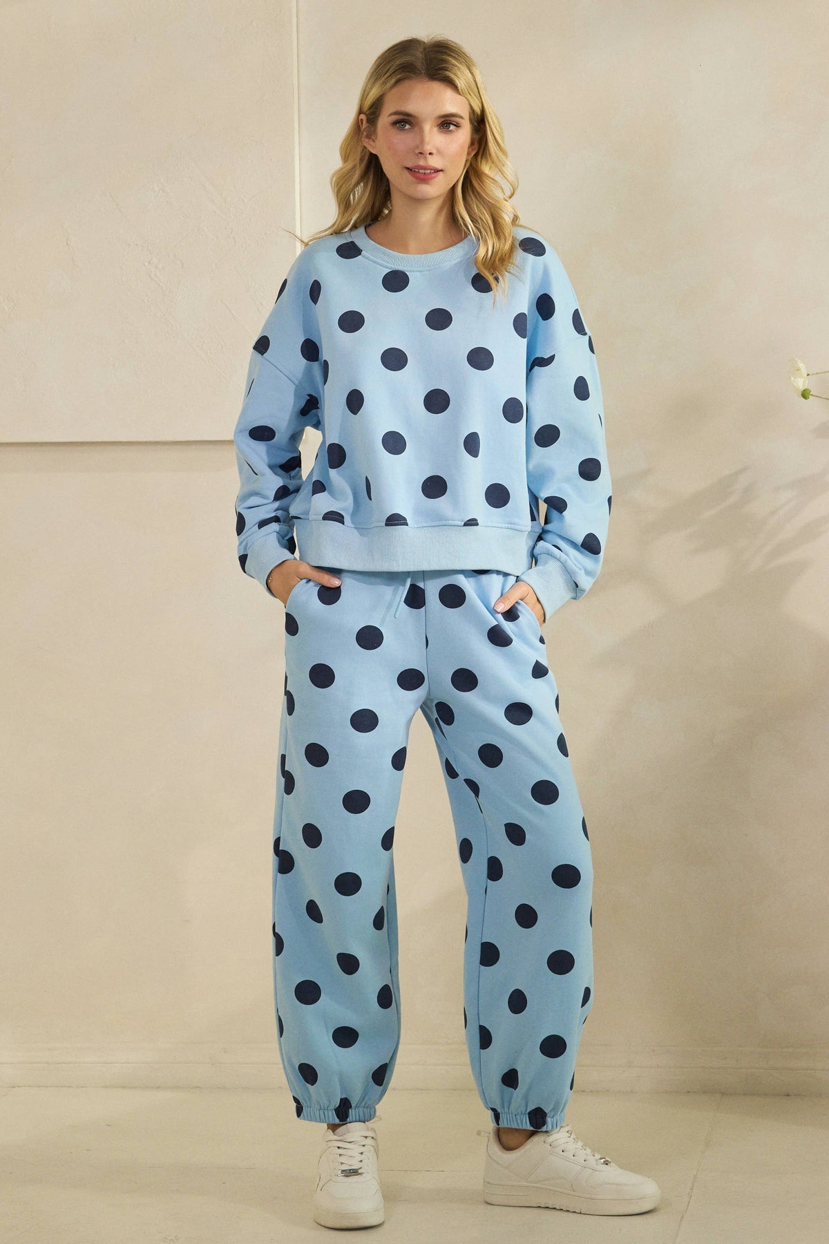 Polka Dot Crewneck Sweatshirt