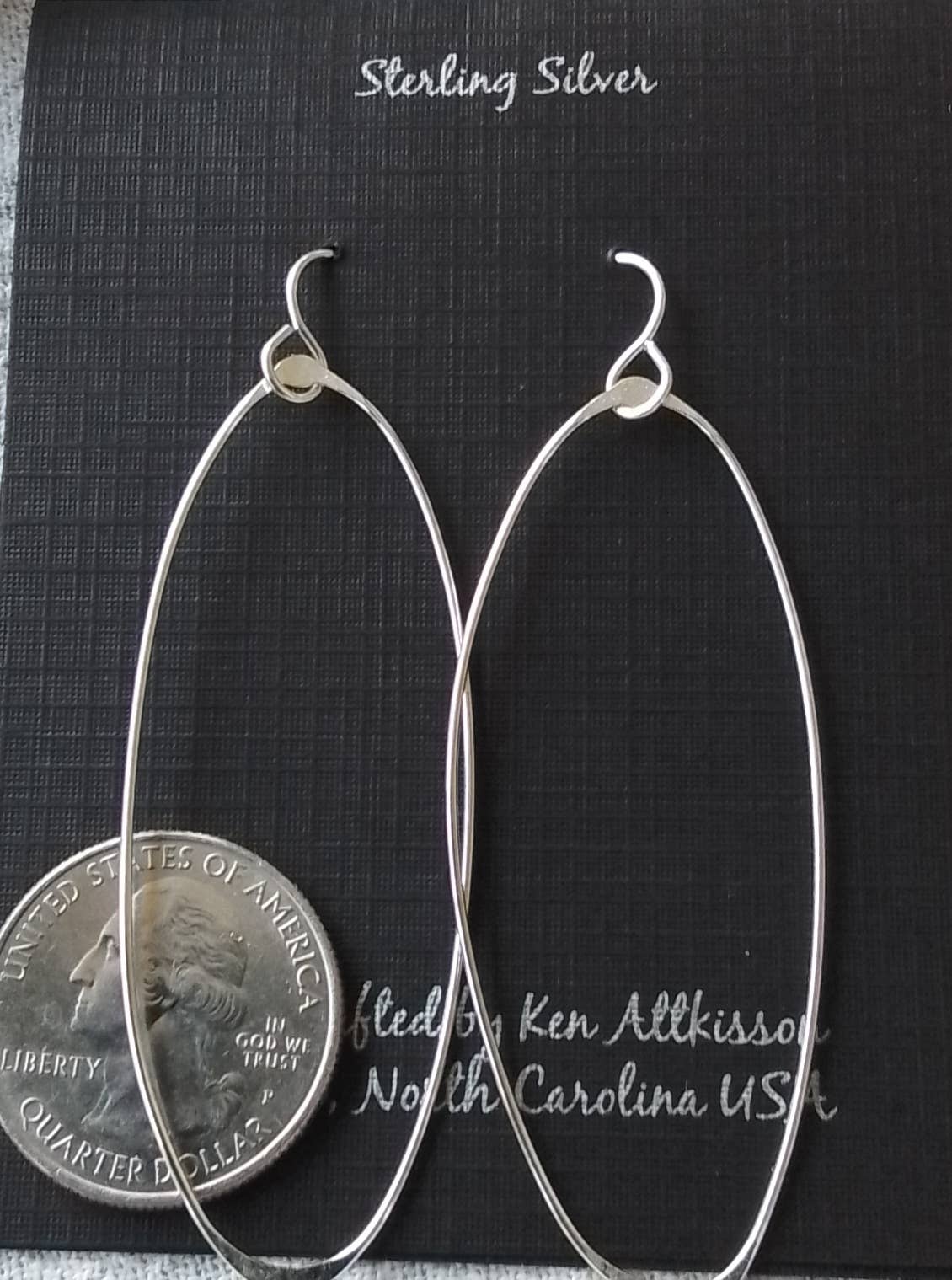 Sterling Silver Earrings X-Large Oval