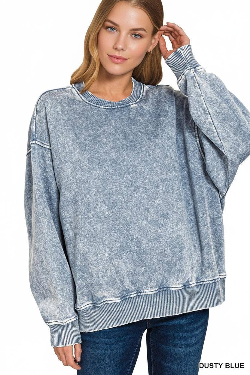 Snow Wash Fleece Oversized Pullover